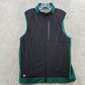 Smartwool active Wind Vest Mens Medium Green Merino Wool Full Zip Active Layer